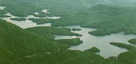 Lake Santeetlah: The Cottage sits in the absolute center of this picture