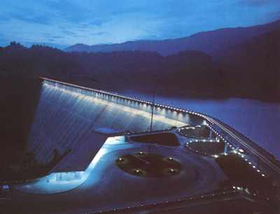 Fontana Dam from an early promotional photo